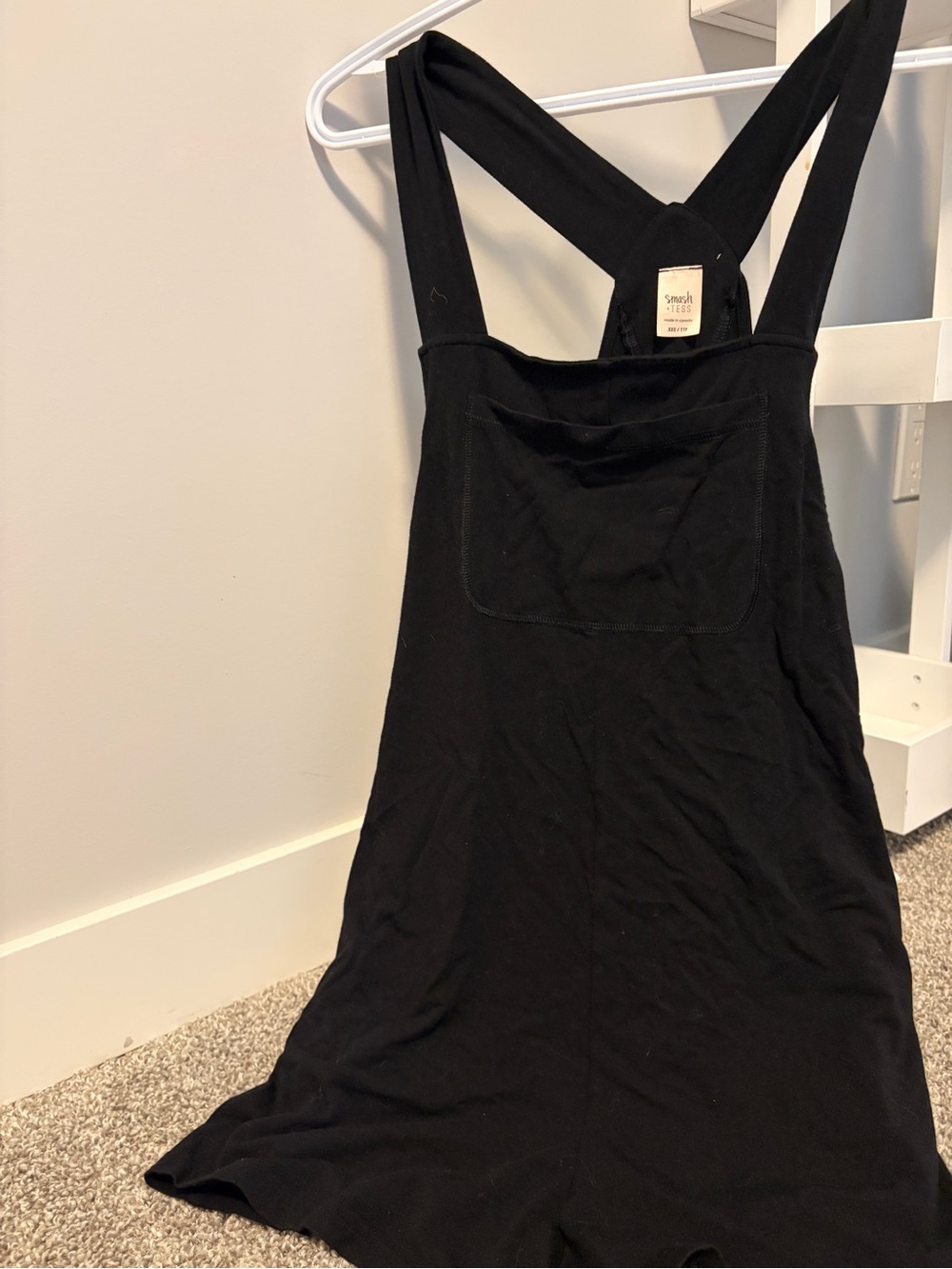 Smash + Tess Black Pinafore Jumpsuit with Front Pocket